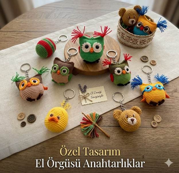 Amigurumi neşeli anahtarlıklar